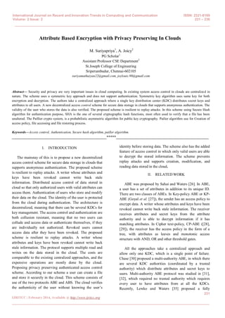 Attribute based encryption with privacy preserving in clouds | PDF