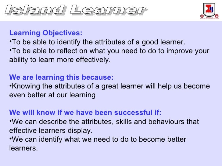 Attributes of great learner year 8 lesson 1