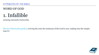 God Infallibility Attributes of the Word of God | PPTX