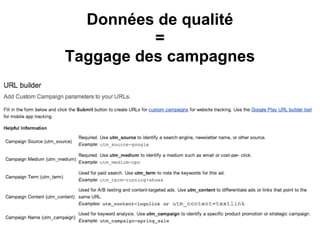 Données de qualité
=
Taggage des campagnes
 