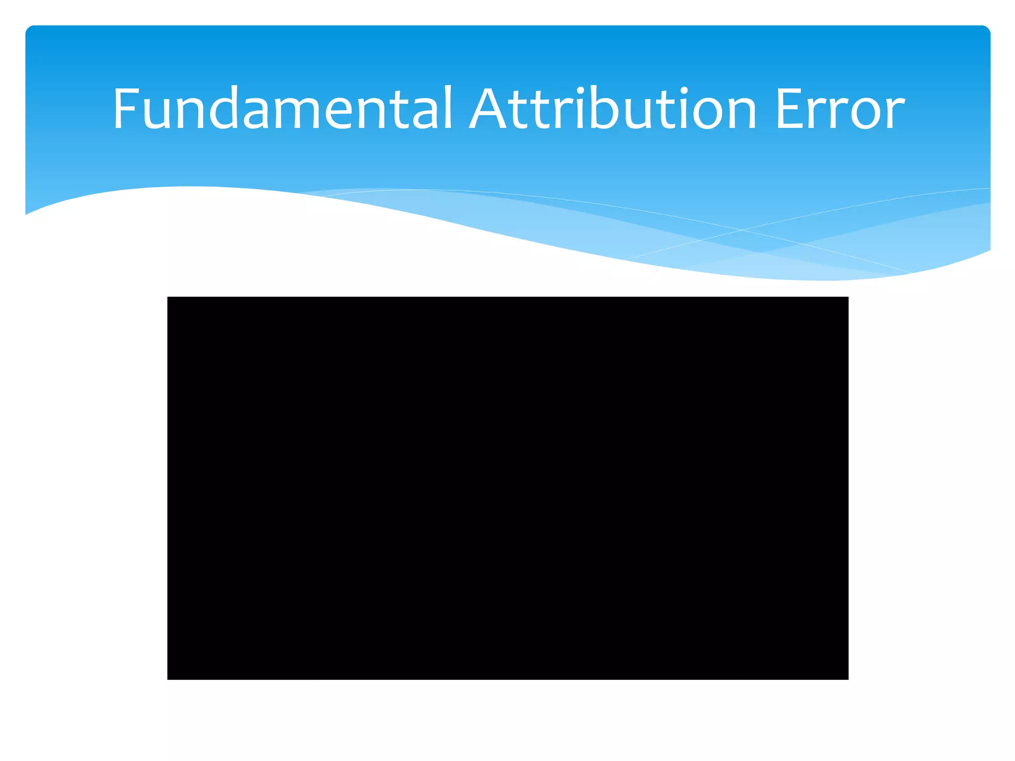 Fundamental Attribution Error
 
