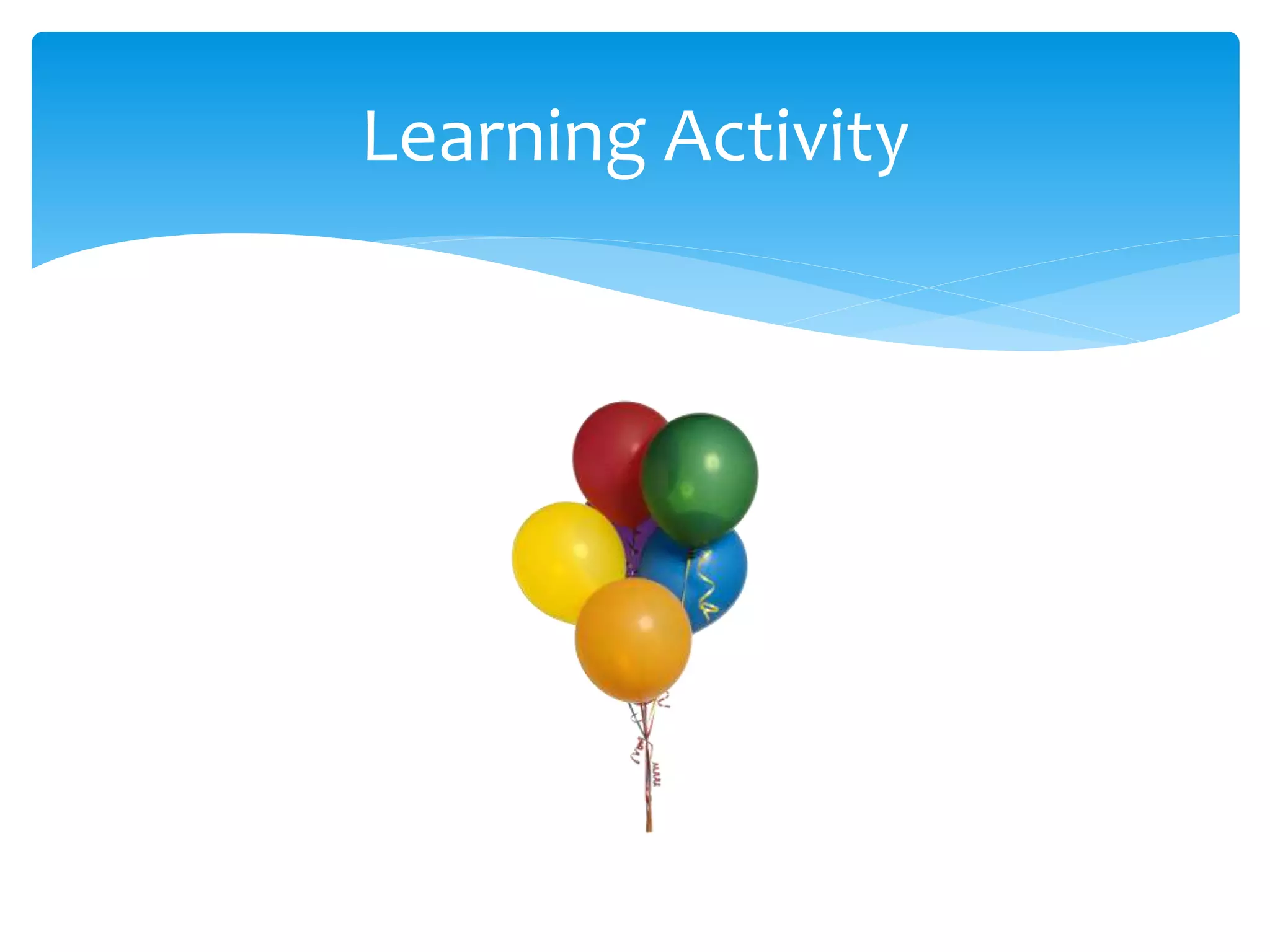 Learning Activity
 