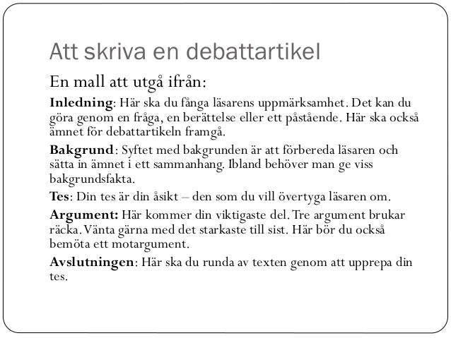 Att skriva en debattartikel