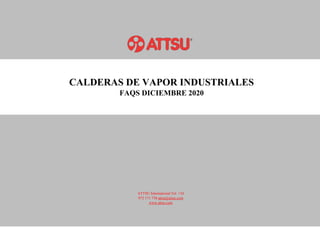 CALDERAS DE VAPOR INDUSTRIALES
FAQS DICIEMBRE 2020
ATTSU International Tel: +34
972 171 738 attsu@attsu.com
www.attsu.com
 