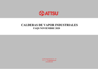 CALDERAS DE VAPOR INDUSTRIALES
FAQS NOVIEMBRE 2020
ATTSU International Tel: +34
972 171 738 attsu@attsu.com
www.attsu.com
 