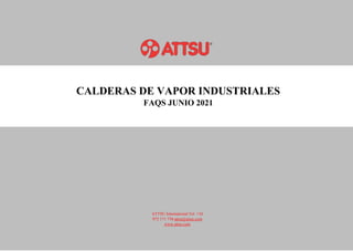CALDERAS DE VAPOR INDUSTRIALES
FAQS JUNIO 2021
ATTSU International Tel: +34
972 171 738 attsu@attsu.com
www.attsu.com
 