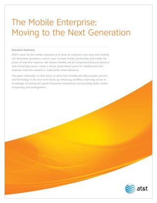 At&t the mobile enterprise wireless-vision-whitepaper | PDF