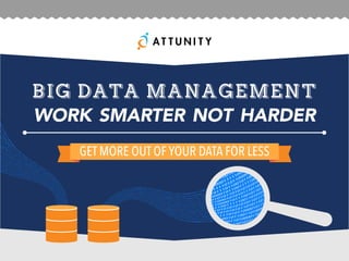 BIG DATA MANAGEMENT
WORK SMARTER NOT HARDER
GET MORE OUT OF YOUR DATA FOR LESS
 