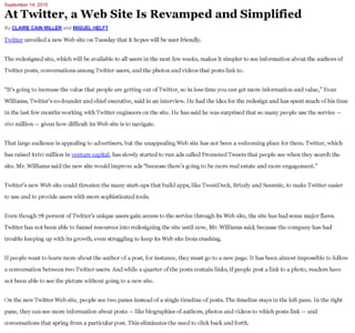 At twitter, a web site is revamped and simplified