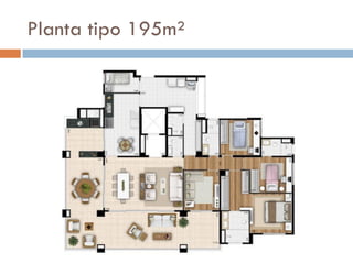 Planta tipo 195m²
 