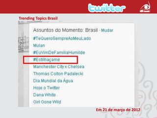Trending Topics Brasil 
Em 21 de março de 2012 
 