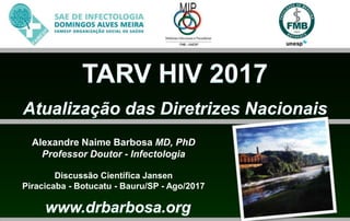 Alexandre Naime Barbosa MD, PhD
Professor Doutor - Infectologia
Discussão Científica Jansen
Piracicaba - Botucatu - Bauru/SP - Ago/2017
 