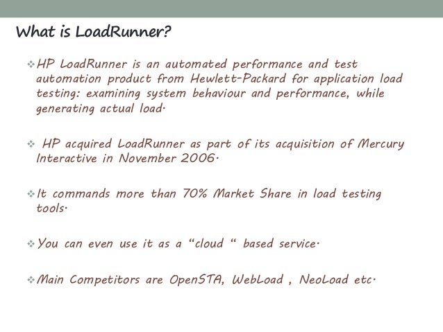 loadrunner resume
