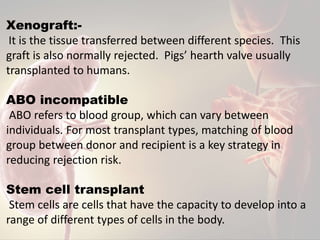 Incompatible Cells TRANSPLANTATION IMMUNOLOGY | PPTX