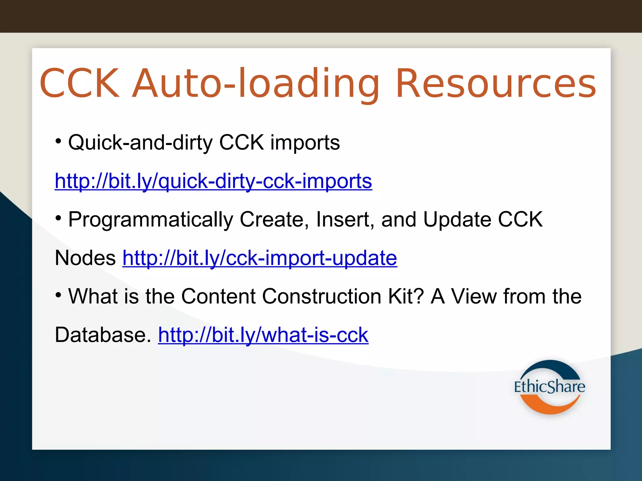 Auto-loading of Drupal CCK Nodes