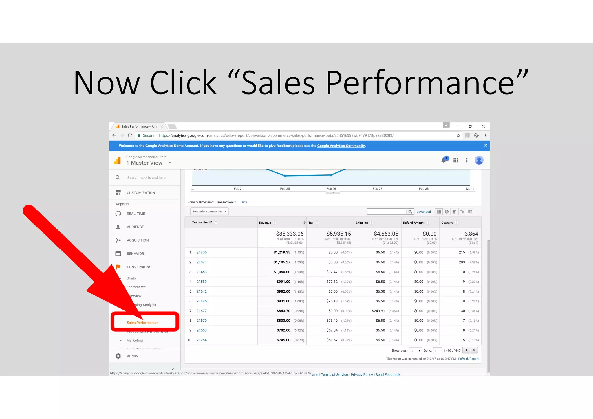 Now Click “Sales Performance”
 