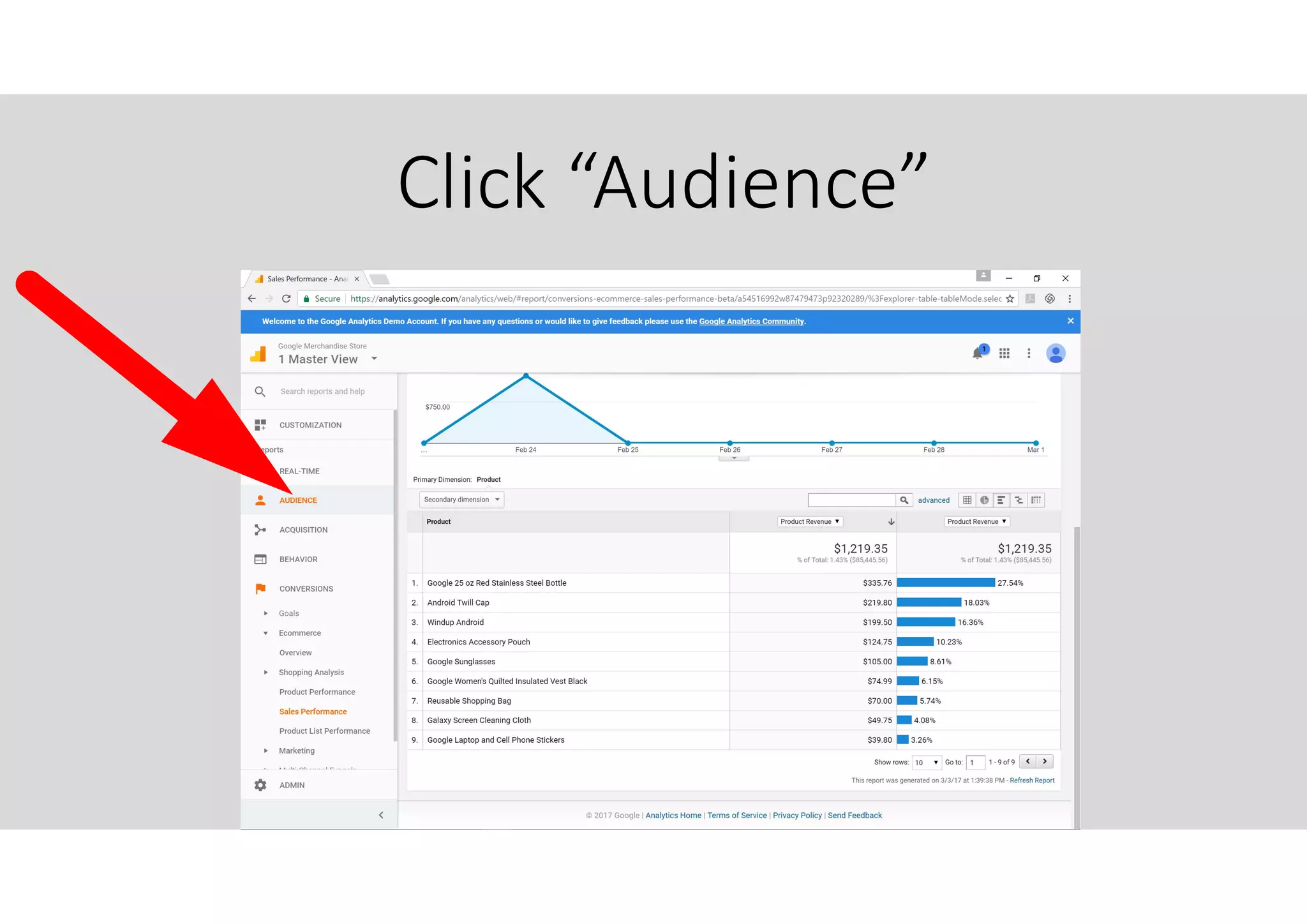 Click “Audience”
 