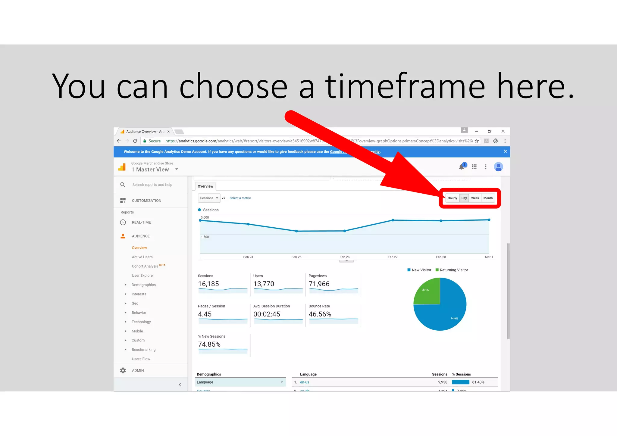 You can choose a timeframe here.
 