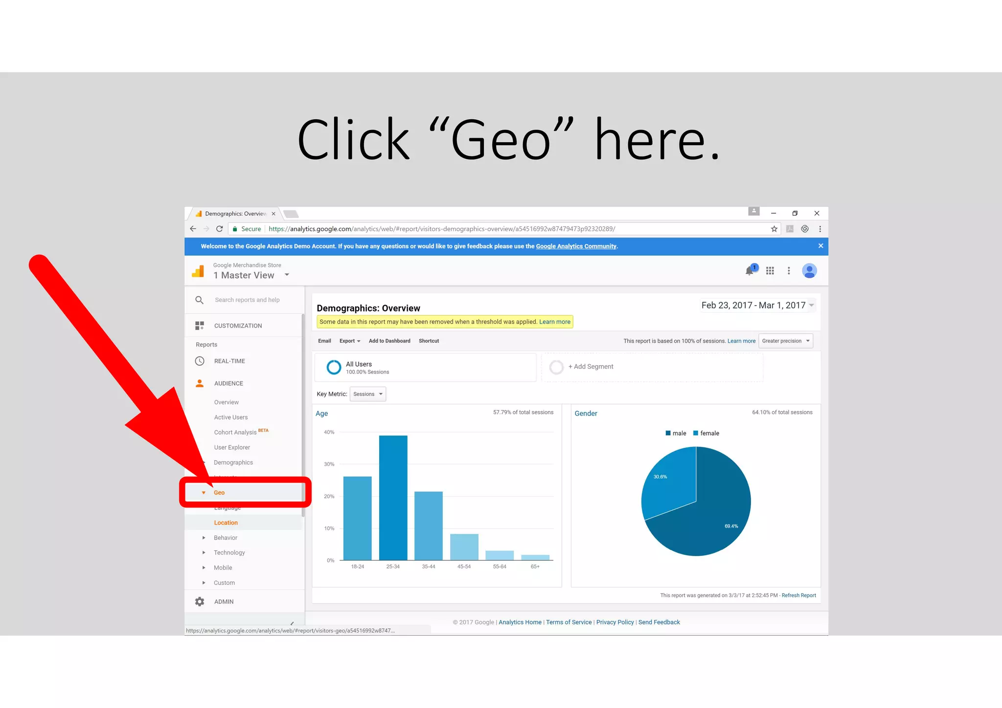 Click “Geo” here.
 
