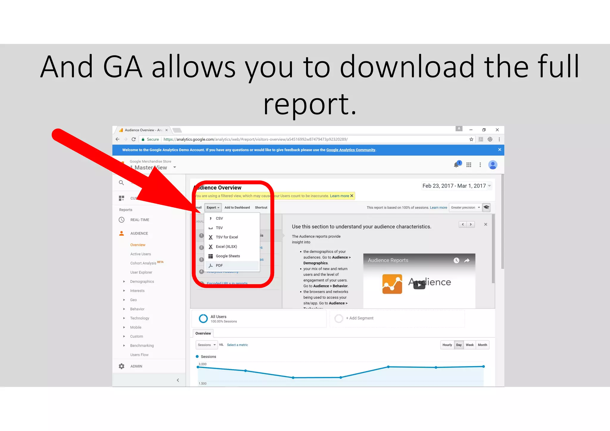 And GA allows you to download the full
report.
 