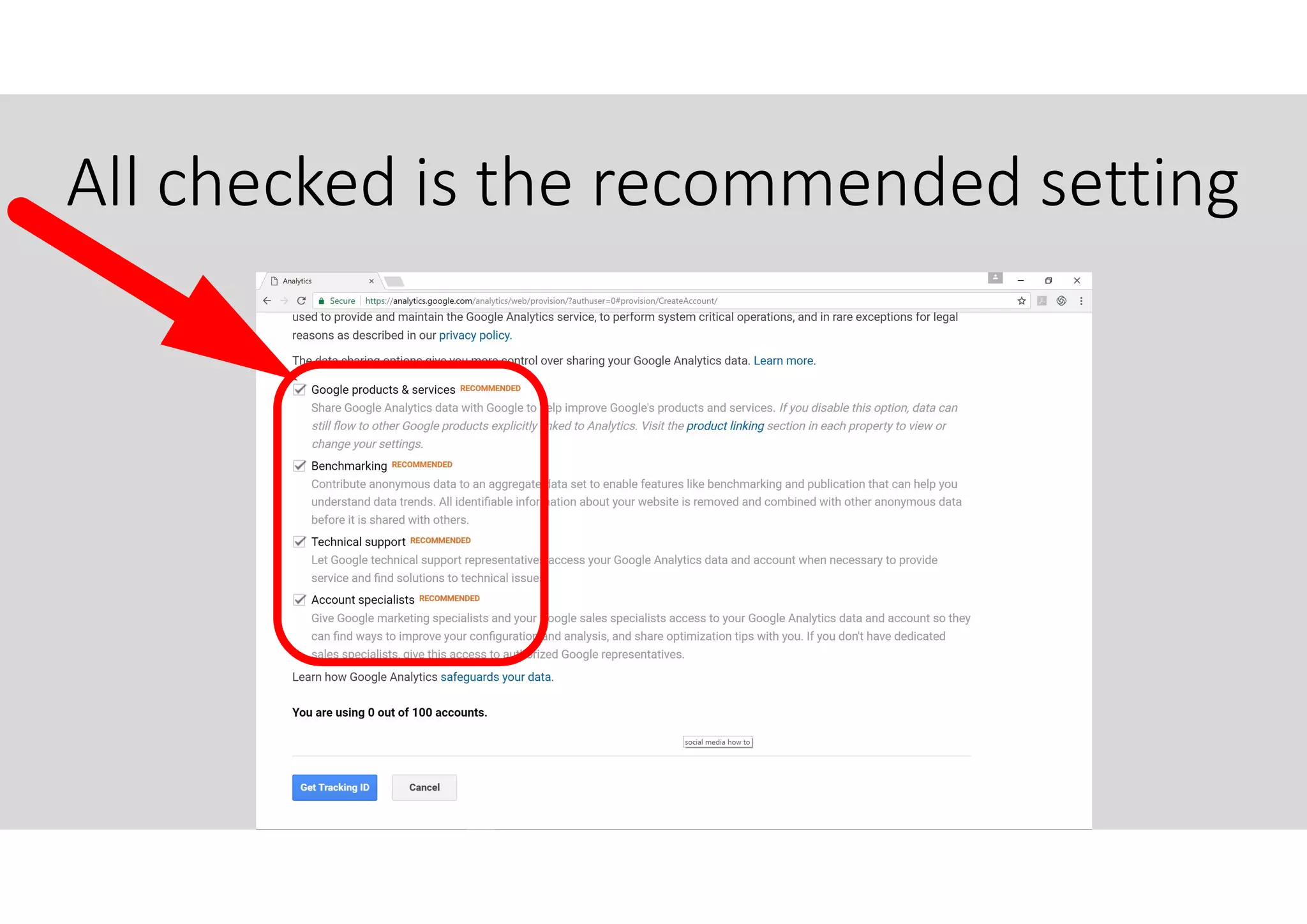 All checked is the recommended setting
 