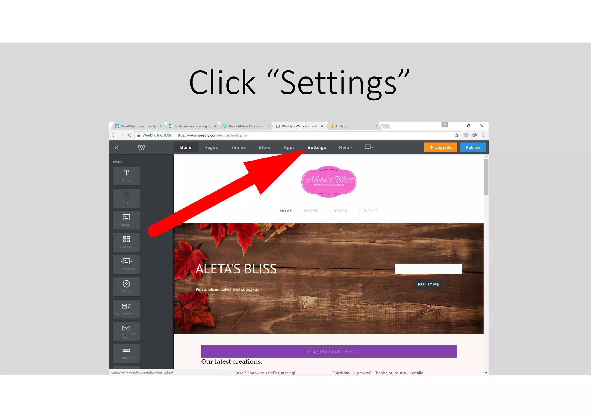 Click “Settings”
 
