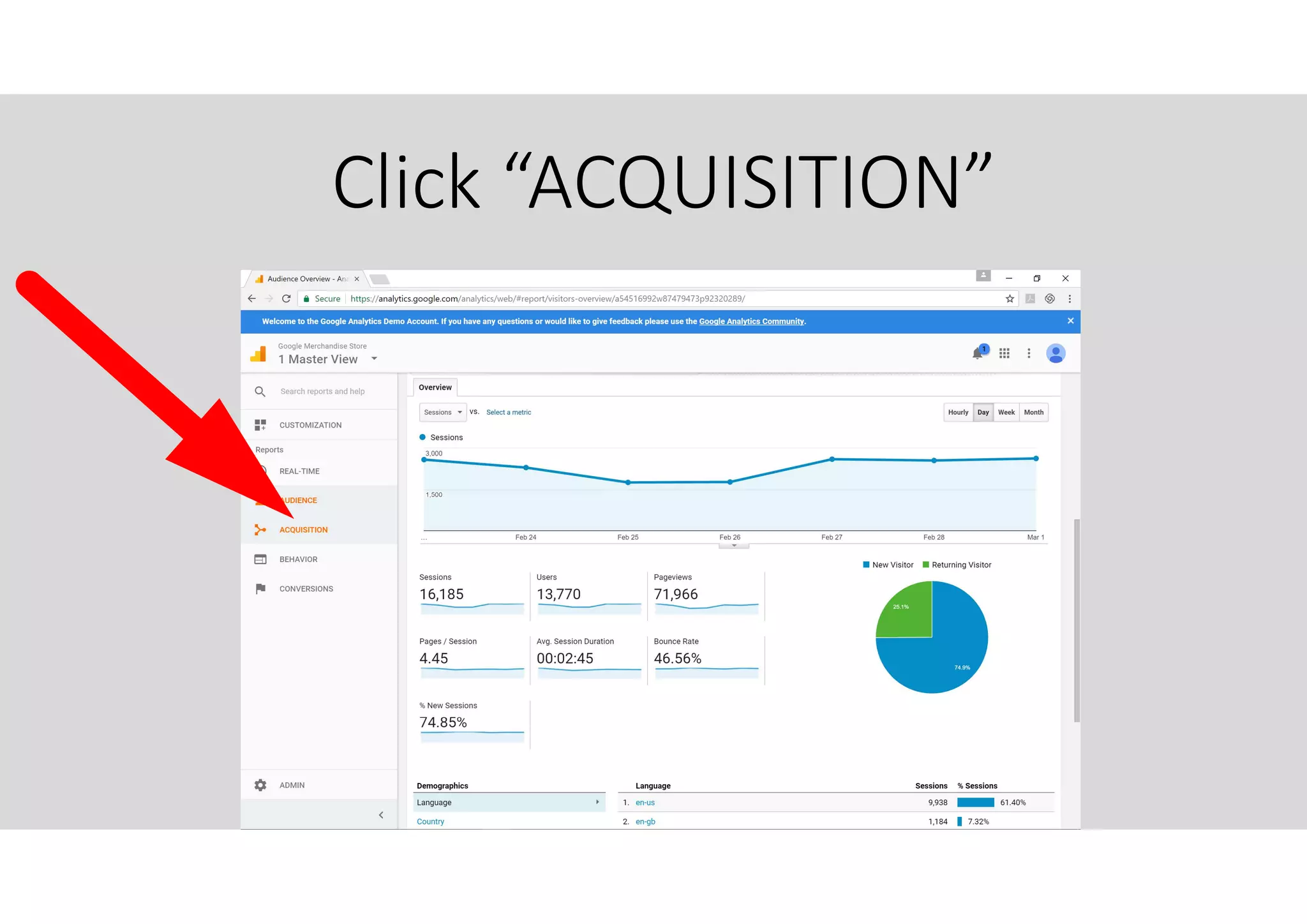 Click “ACQUISITION”
 
