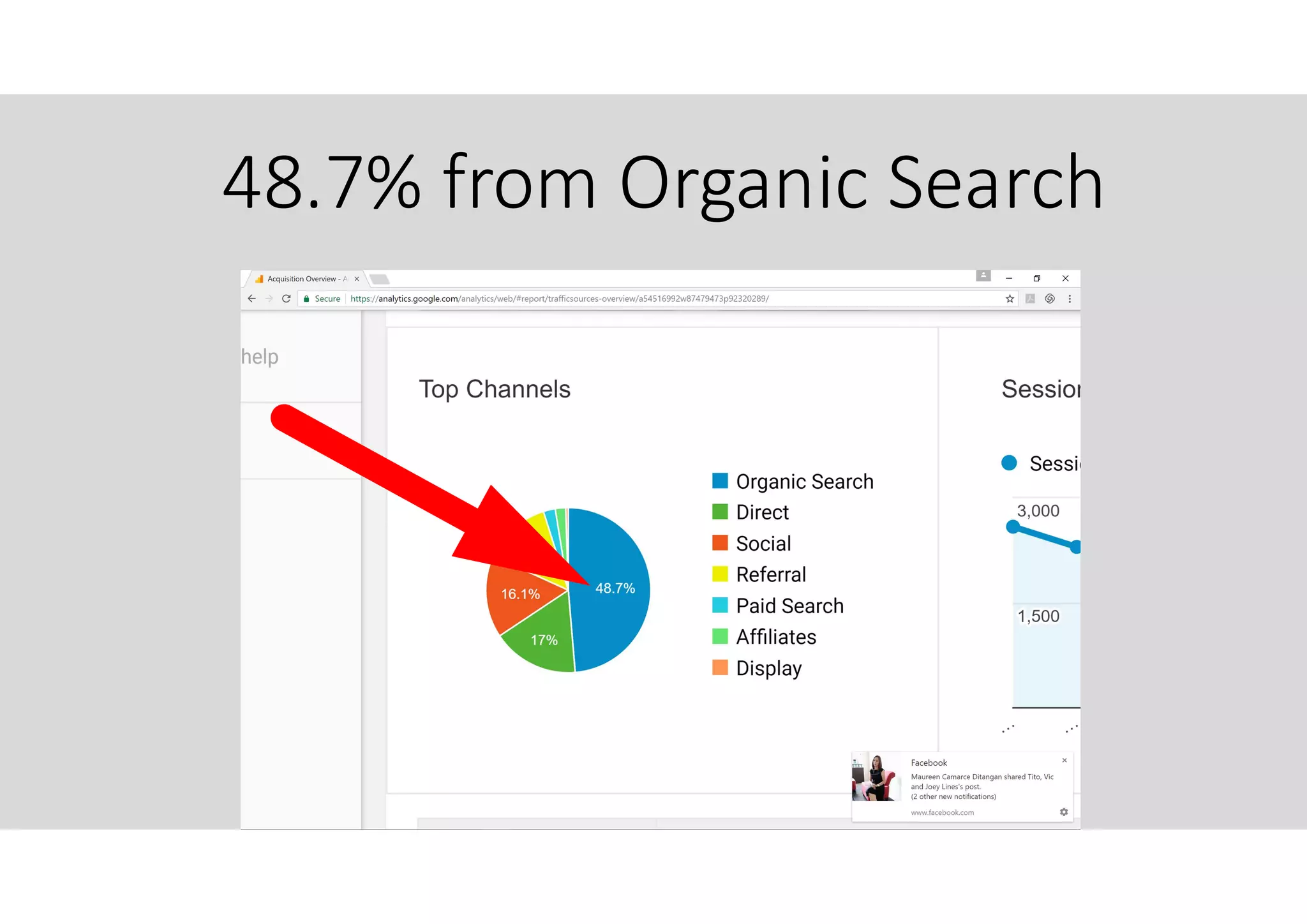 48.7% from Organic Search
 