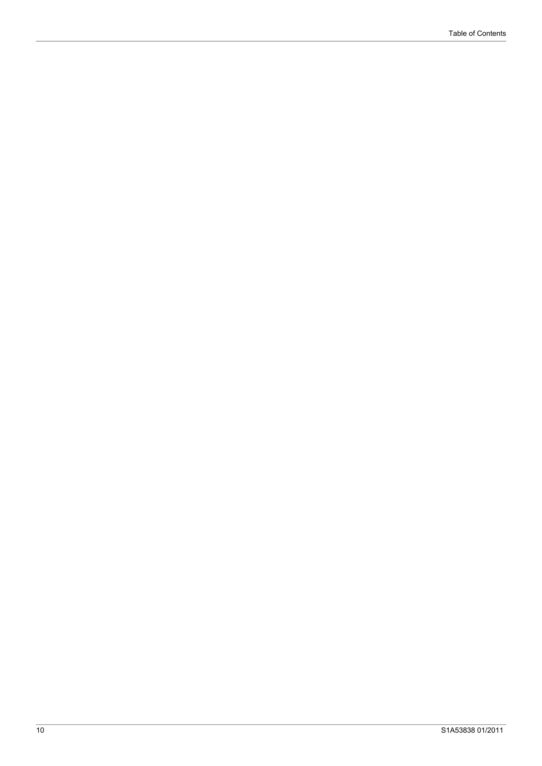 Table of Contents
10 S1A53838 01/2011
 