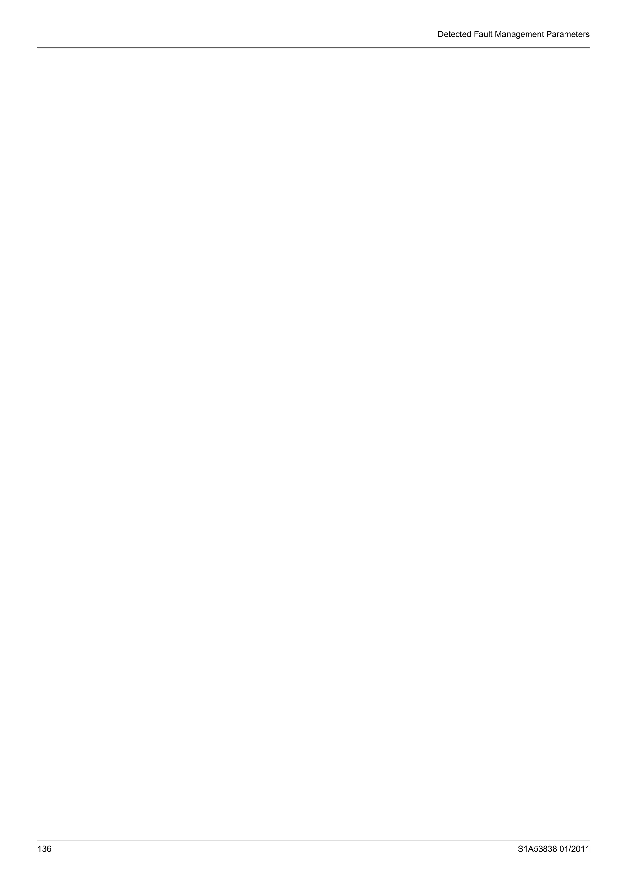 Detected Fault Management Parameters
136 S1A53838 01/2011
 