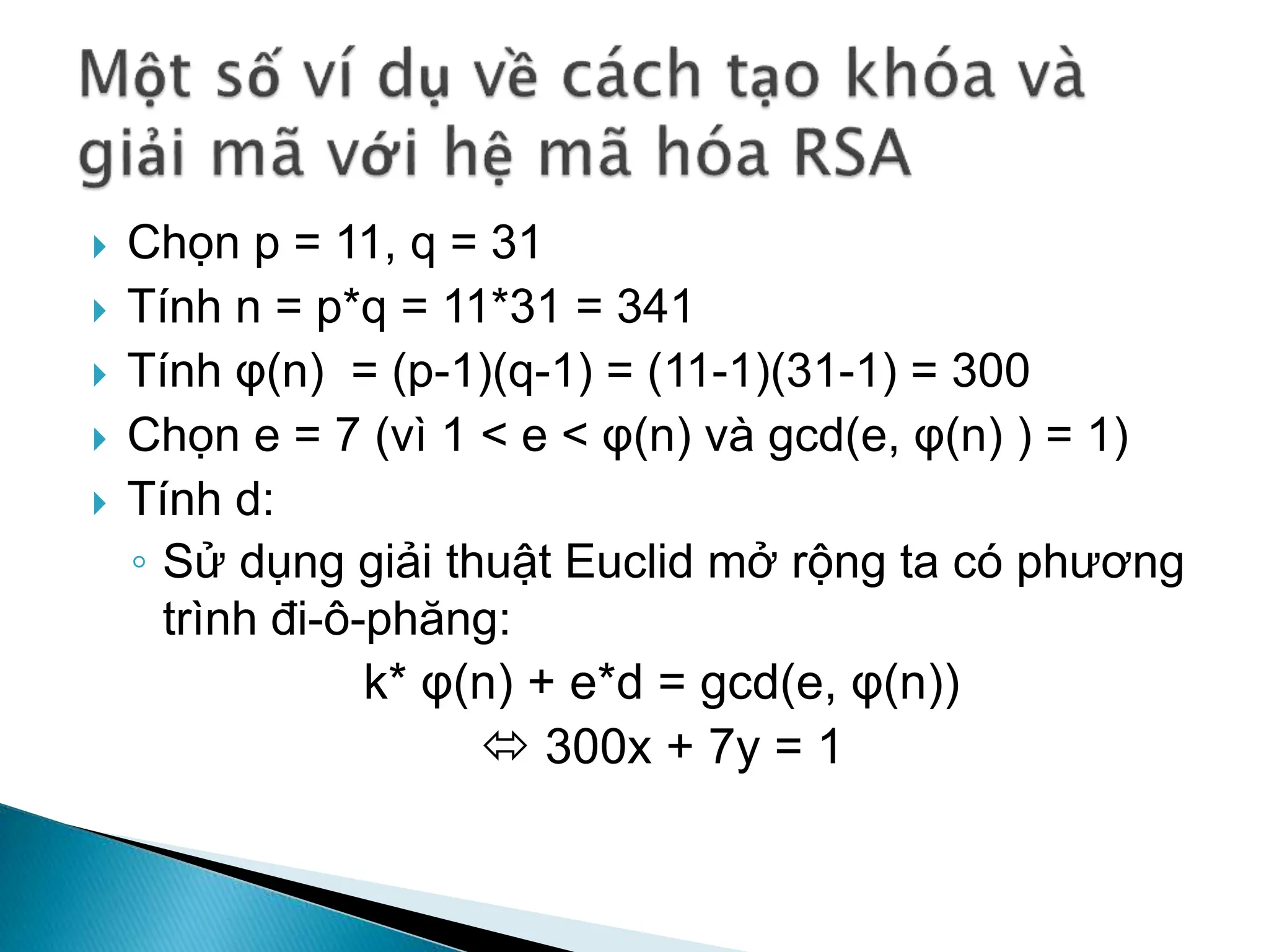 Tìm hiểu hệ mã hoá RSA và cách triển khai vào hệ thống | PPTX