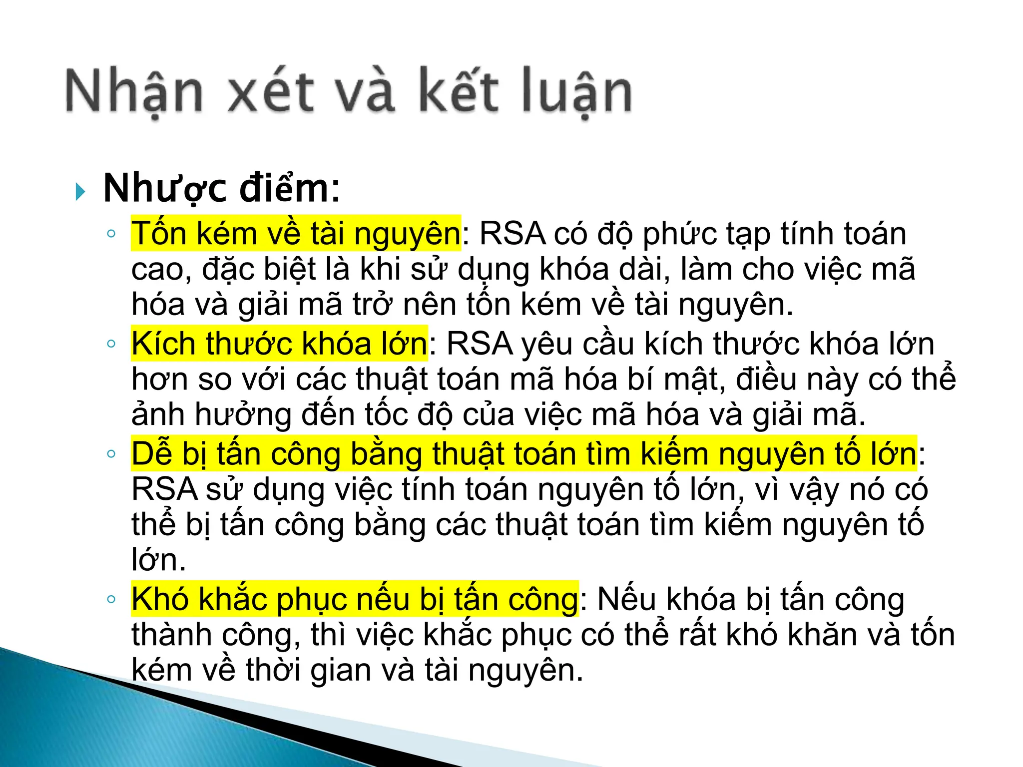 Tìm hiểu hệ mã hoá RSA và cách triển khai vào hệ thống | PPTX