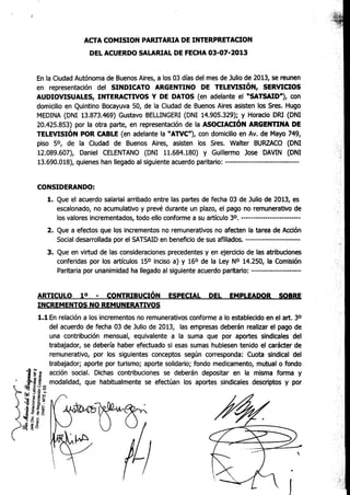 Acuerdo SATSAID-ATVC 8/7/2013