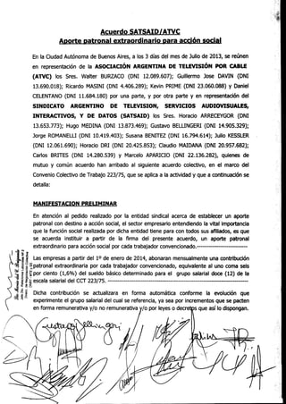 Acuerdo SATSAID-ATVC 8/7/2013
