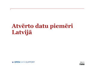 DATASUPPORTOPEN
Atvērto datu piemēri
Latvijā
Slide 14
 