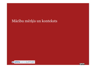 DATASUPPORTOPEN
Mācību mērķis un konteksts
 