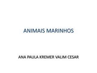 ANIMAIS MARINHOS 
ANA PAULA KREMER VALIM CESAR 
 