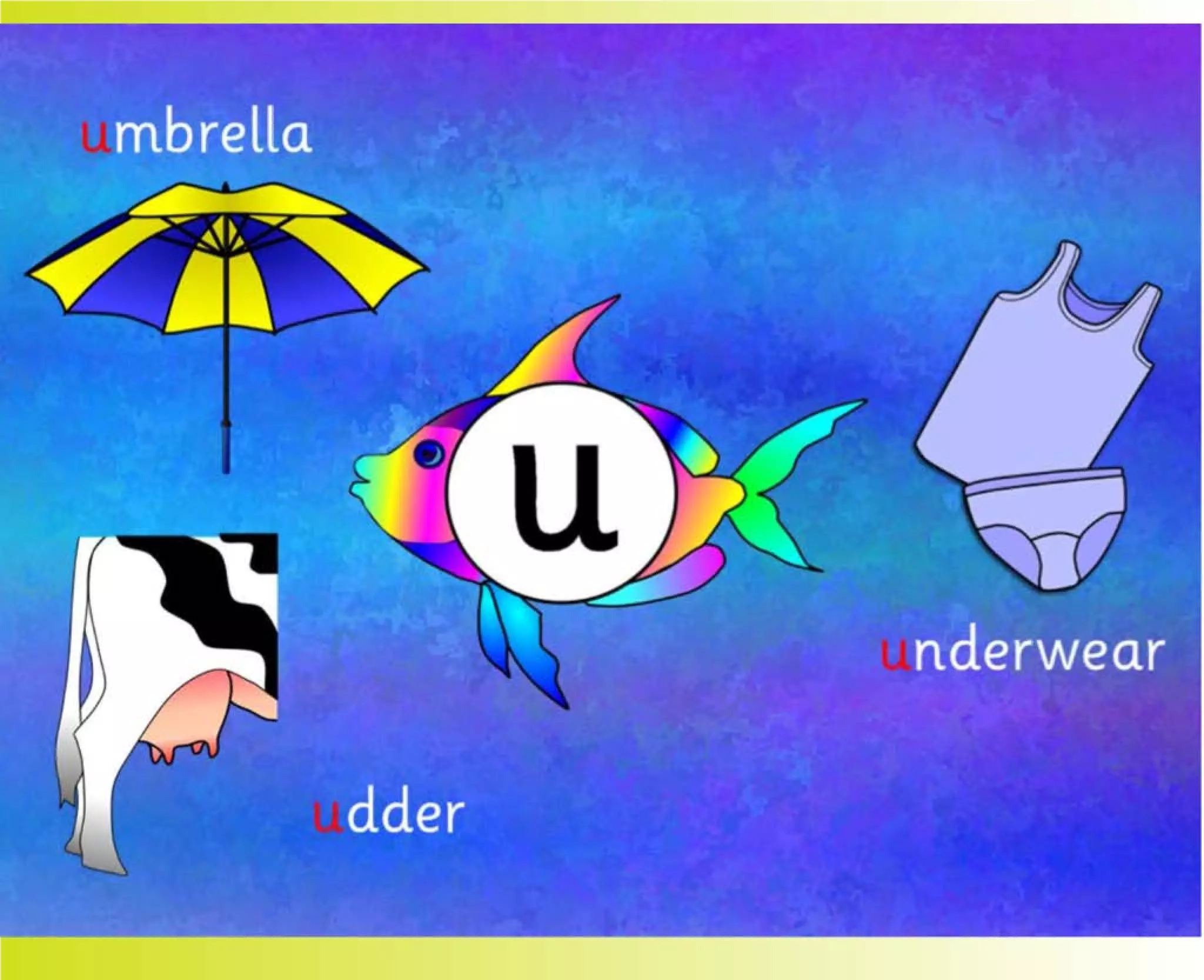 Flashcards and posters U u