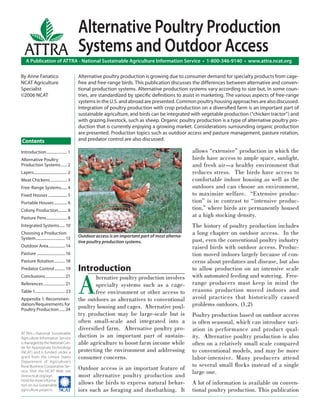 Alternative Poultry Production Systems and Outdoor Access
