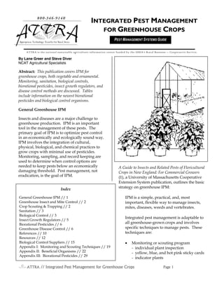 Integrated Pest Management for Greenhouse Crops | PDF