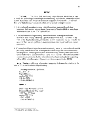Legal Issues for Small-scale Poultry Processors | PDF