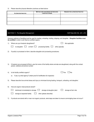 Humane Ruke Organic System Plan (OSP) Templates for Certifiers | PDF