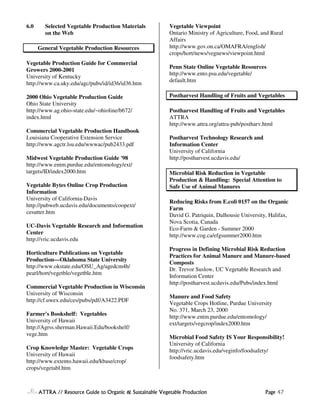 Resource Guide to Organic and Sustainable Vegetable Production | PDF