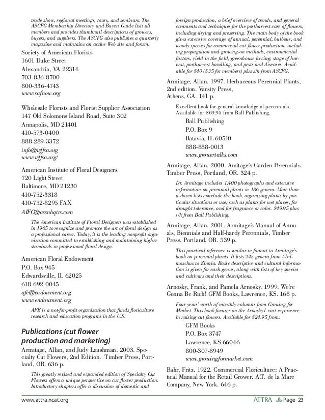 Specialty Cut Flower Production And Marketing