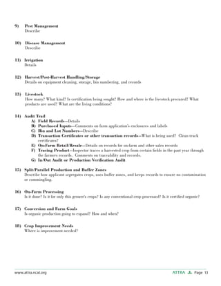 Forms, Documents, and Sample Letters for Organic Producers | PDF