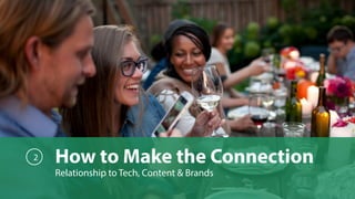 How to Make the Connection
Relationship to Tech, Content & Brands
2
 