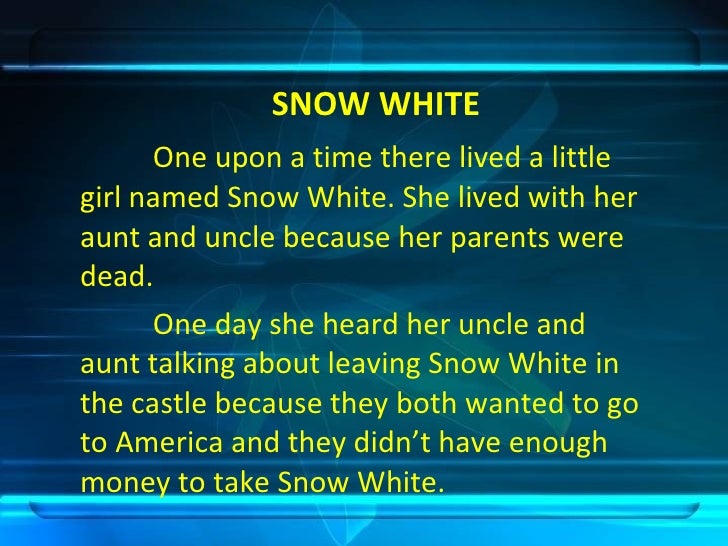 Short story of snow white summary
