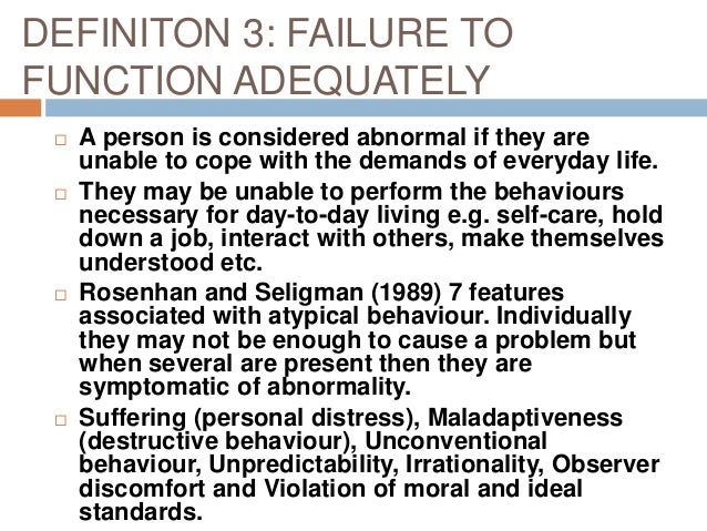 Atypical Behaviour Definitons