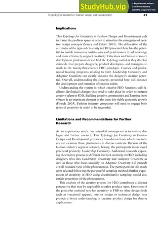 A Typology Of Creativity In Fashion Design And Development | PDF