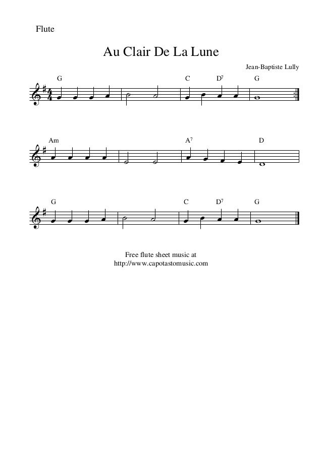 Au Clair De La Lune Au Clair De La Lune